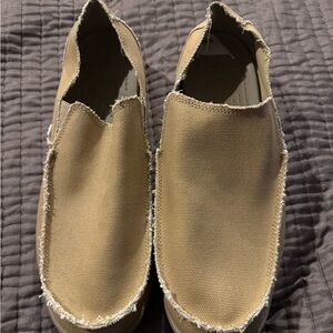 Crocs Santa Cruz slip on khaki men’s size 15. Never worn.